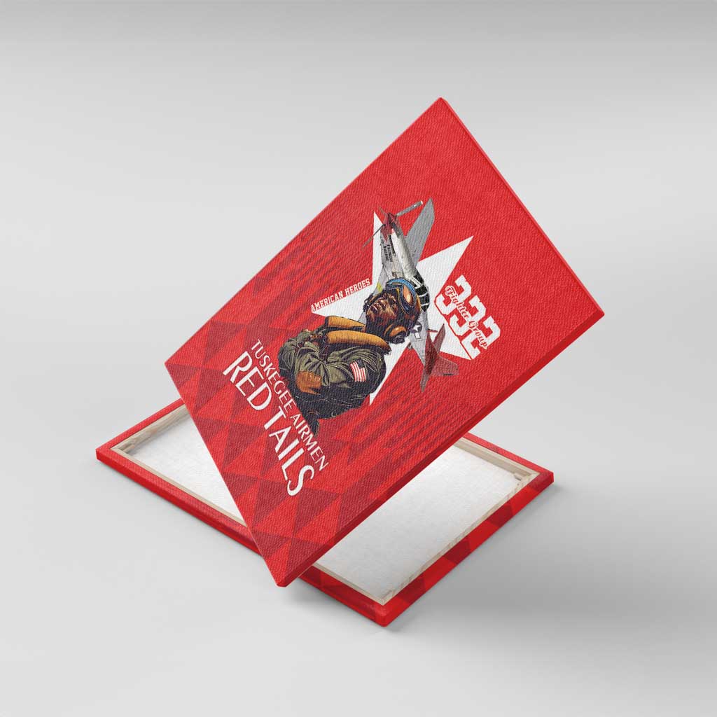 Tuskegee Airmen Red Tails Legacy Canvas Wall Art African American Pilots - Red - African Pride