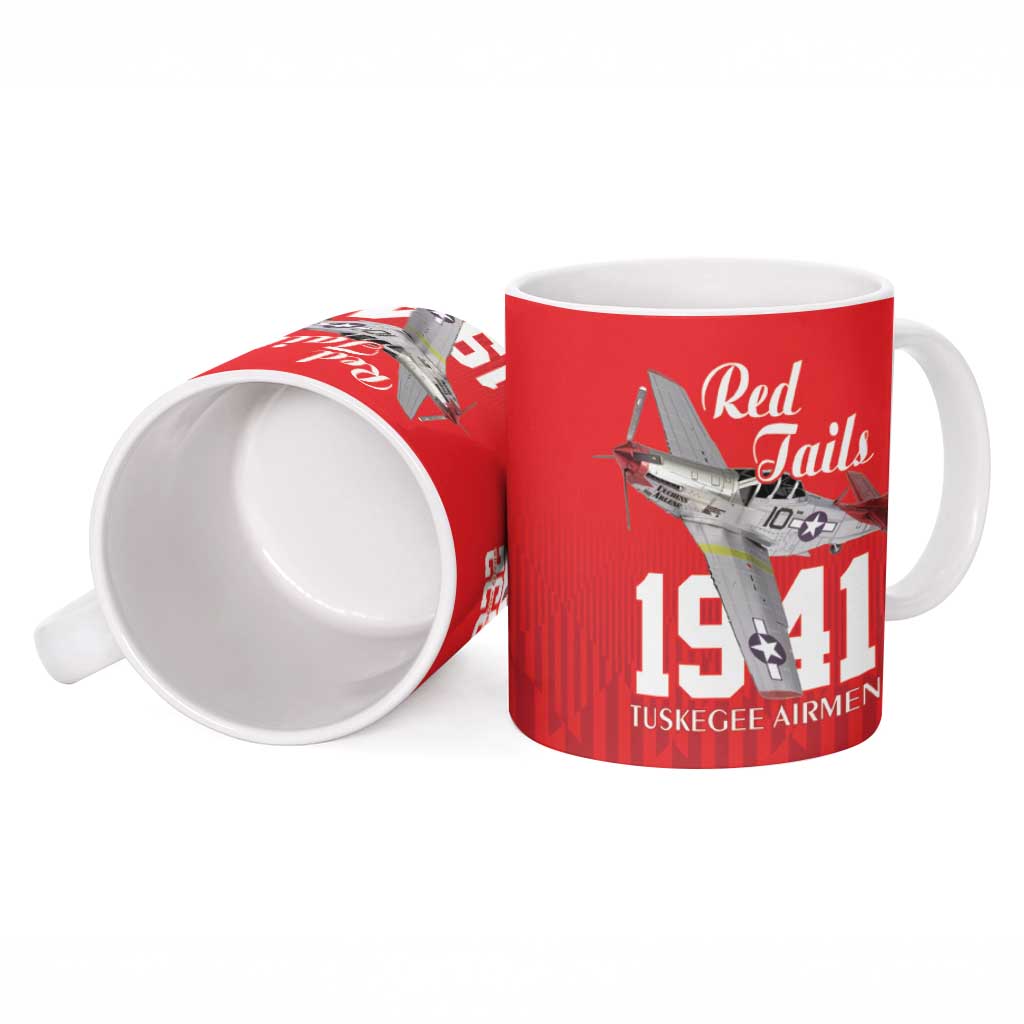 Tuskegee Airmen Red Tails Legacy Ceramic Mug African American Pilots - Red