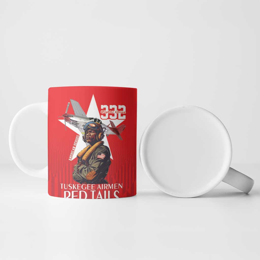 Tuskegee Airmen Red Tails Legacy Ceramic Mug African American Pilots - Red