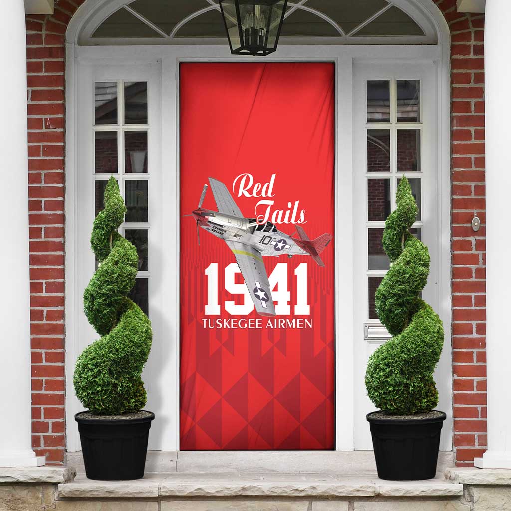 Tuskegee Airmen Red Tails Legacy Door Cover African American Pilots - Red