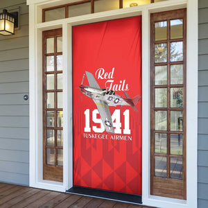 Tuskegee Airmen Red Tails Legacy Door Cover African American Pilots - Red