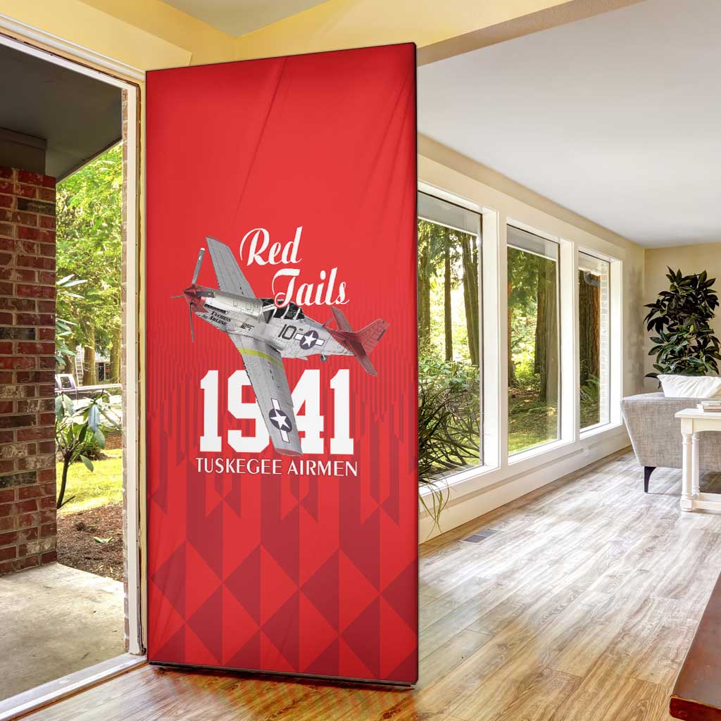 Tuskegee Airmen Red Tails Legacy Door Cover African American Pilots - Red