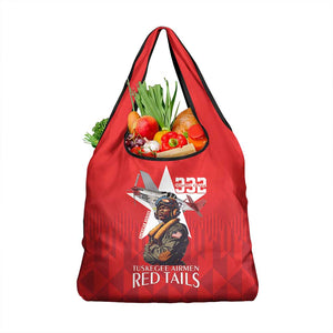 Tuskegee Airmen Red Tails Legacy Grocery Bag African American Pilots - Red - African Pride