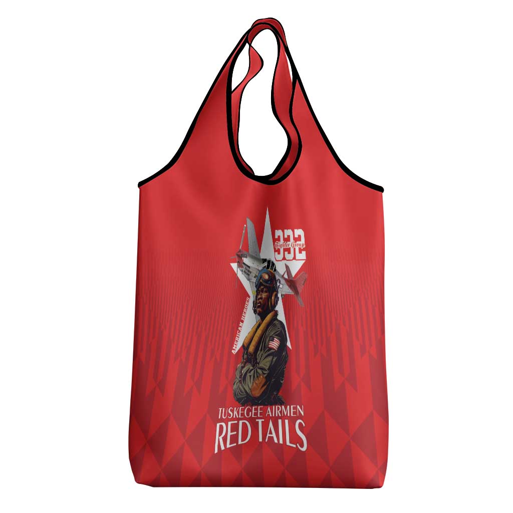 Tuskegee Airmen Red Tails Legacy Grocery Bag African American Pilots - Red - African Pride
