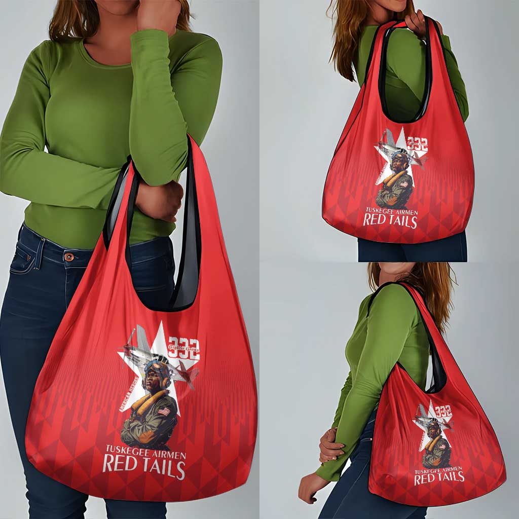 Tuskegee Airmen Red Tails Legacy Grocery Bag African American Pilots - Red - African Pride
