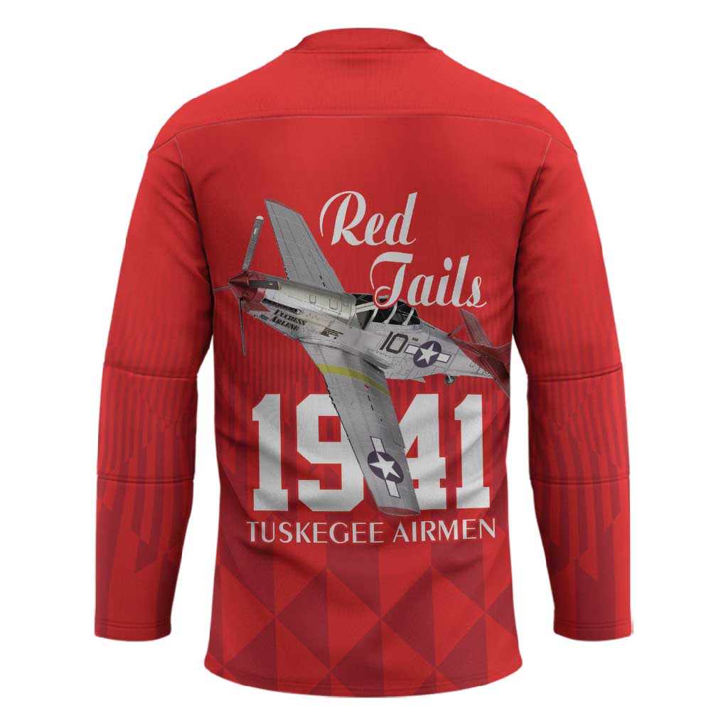 Tuskegee Airmen Red Tails Legacy Hockey Jersey African American Pilots - Red