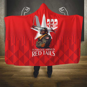 Tuskegee Airmen Red Tails Legacy Hooded Blanket African American Pilots - Red - African Pride