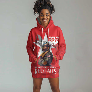 Tuskegee Airmen Red Tails Legacy Hoodie Dress African American Pilots - Red - African Pride