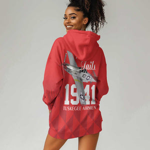 Tuskegee Airmen Red Tails Legacy Hoodie Dress African American Pilots - Red - African Pride