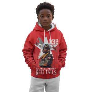 Tuskegee Airmen Red Tails Legacy Kid Hoodie African American Pilots - Red - African Pride