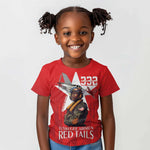 Tuskegee Airmen Red Tails Legacy Kid T shirt African American Pilots - Red - African Pride
