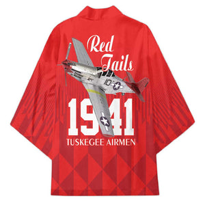 Tuskegee Airmen Red Tails Legacy Kimono African American Pilots - Red