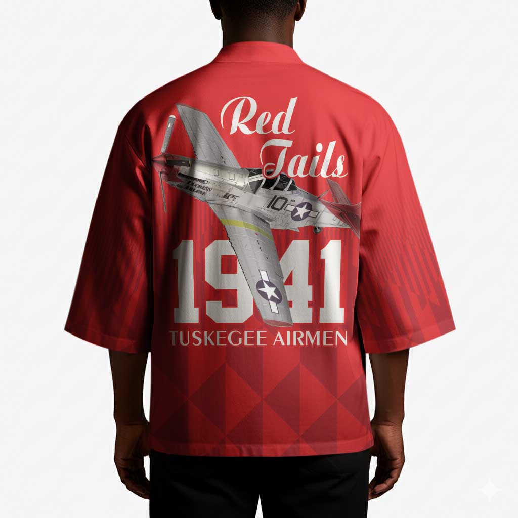Tuskegee Airmen Red Tails Legacy Kimono African American Pilots - Red