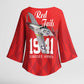 Tuskegee Airmen Red Tails Legacy Kimono Sleeve Blouse African American Pilots - Red