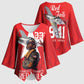 Tuskegee Airmen Red Tails Legacy Kimono Sleeve Blouse African American Pilots - Red