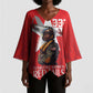 Tuskegee Airmen Red Tails Legacy Kimono Sleeve Blouse African American Pilots - Red