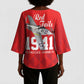 Tuskegee Airmen Red Tails Legacy Kimono Sleeve Blouse African American Pilots - Red