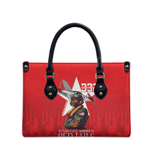 Tuskegee Airmen Red Tails Legacy Leather Bag African American Pilots - Red