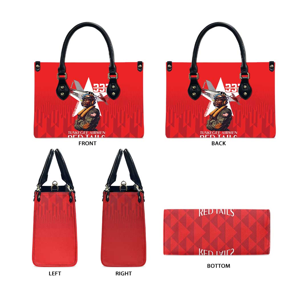 Tuskegee Airmen Red Tails Legacy Leather Bag African American Pilots - Red