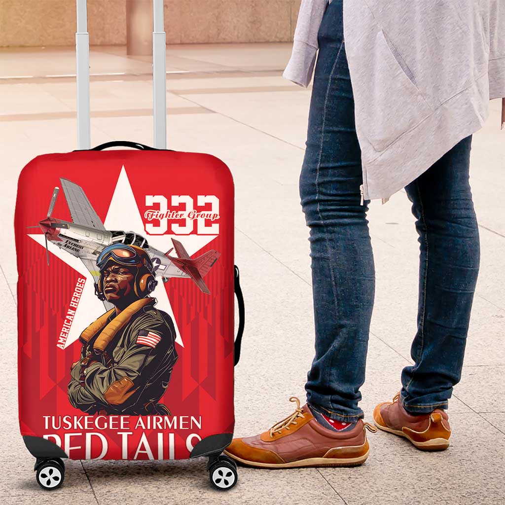 Tuskegee Airmen Red Tails Legacy Luggage Cover African American Pilots - Red - African Pride