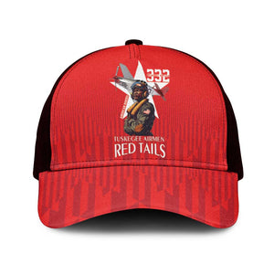 Tuskegee Airmen Red Tails Legacy Mesh Trucker Cap African American Pilots - Red - African Pride