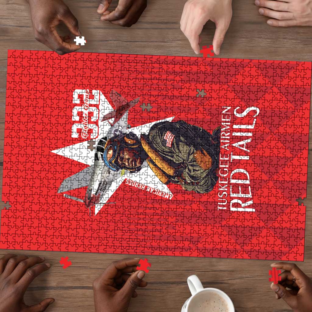 Tuskegee Airmen Red Tails Legacy Puzzle African American Pilots - Red