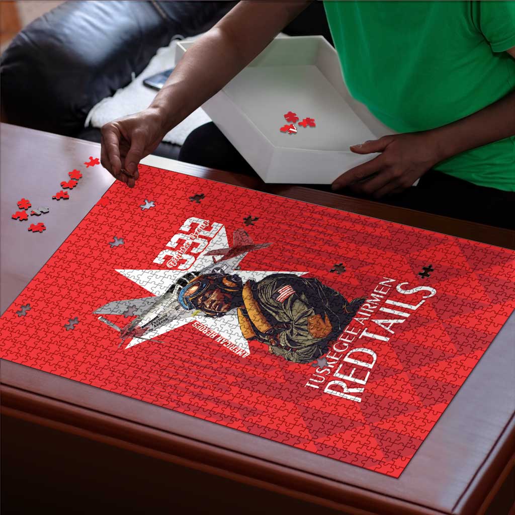 Tuskegee Airmen Red Tails Legacy Puzzle African American Pilots - Red
