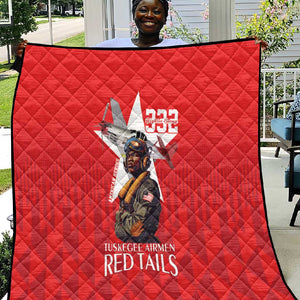 Tuskegee Airmen Red Tails Legacy Quilt African American Pilots - Red - African Pride