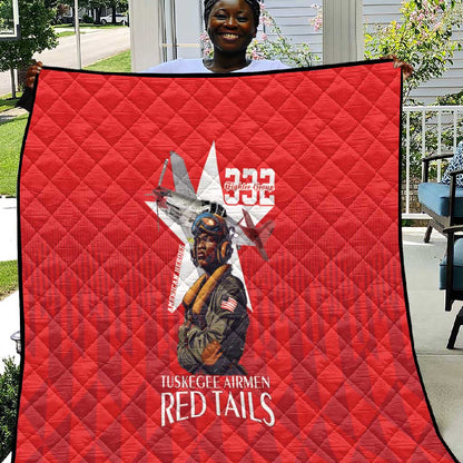 Tuskegee Airmen Red Tails Legacy Quilt African American Pilots - Red - African Pride