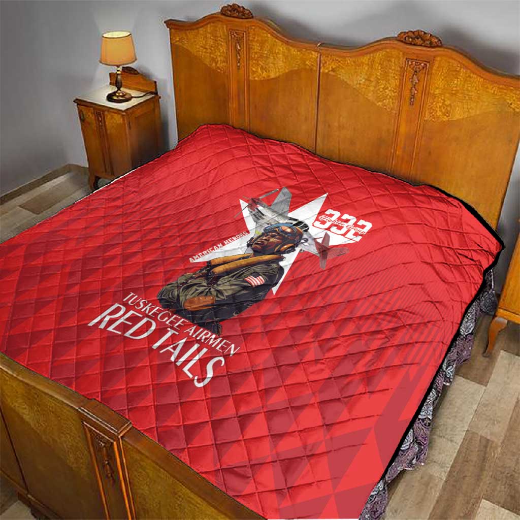 Tuskegee Airmen Red Tails Legacy Quilt African American Pilots - Red - African Pride