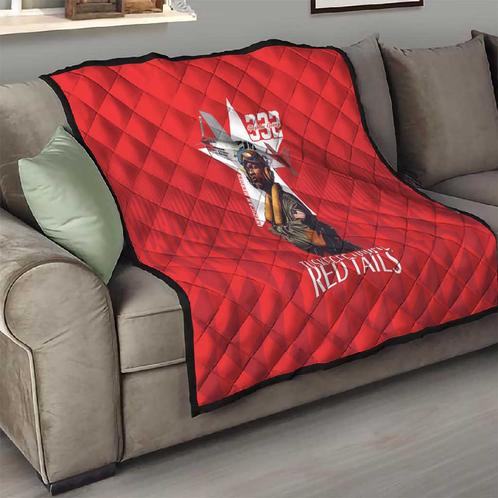 Tuskegee Airmen Red Tails Legacy Quilt African American Pilots - Red - African Pride