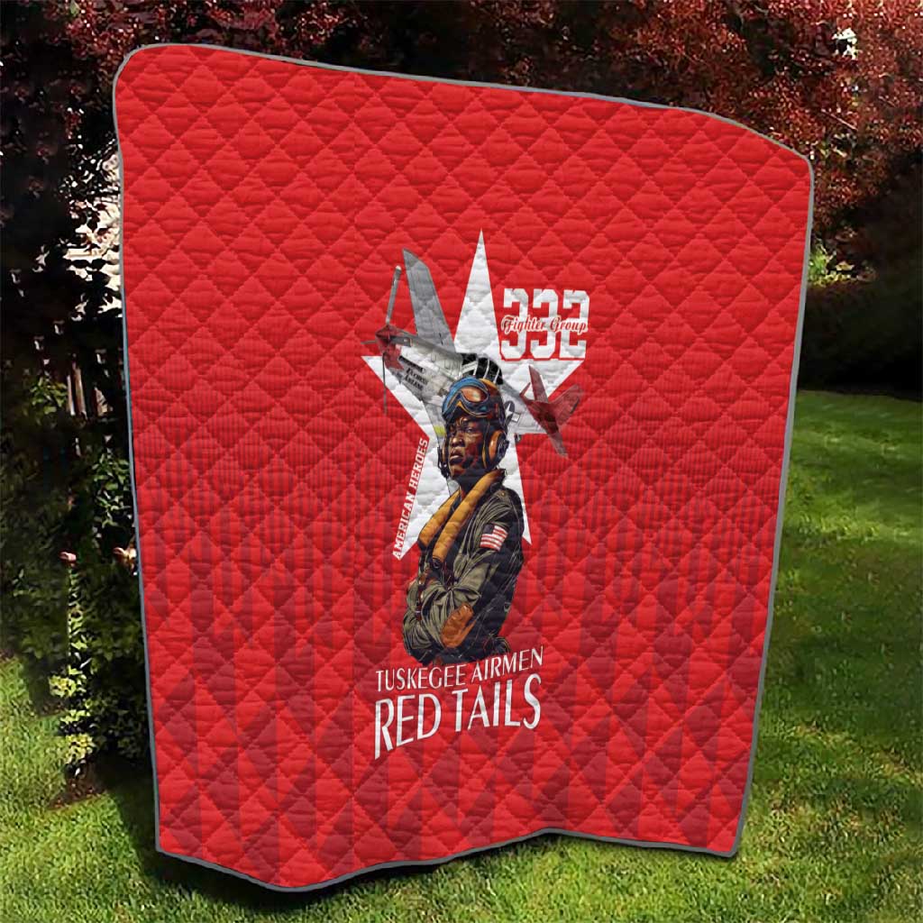 Tuskegee Airmen Red Tails Legacy Quilt African American Pilots - Red - African Pride