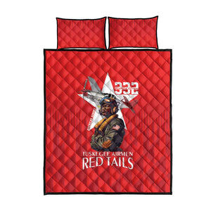 Tuskegee Airmen Red Tails Legacy Quilt Bed Set African American Pilots - Red - African Pride