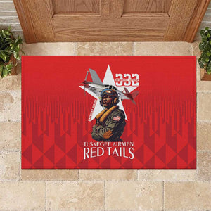 Tuskegee Airmen Red Tails Legacy Rubber Doormat African American Pilots - Red - African Pride