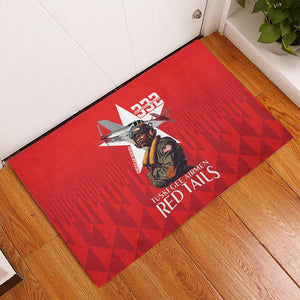 Tuskegee Airmen Red Tails Legacy Rubber Doormat African American Pilots - Red - African Pride
