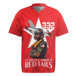 Tuskegee Airmen Red Tails Legacy Rugby Jersey African American Pilots - Red - African Pride