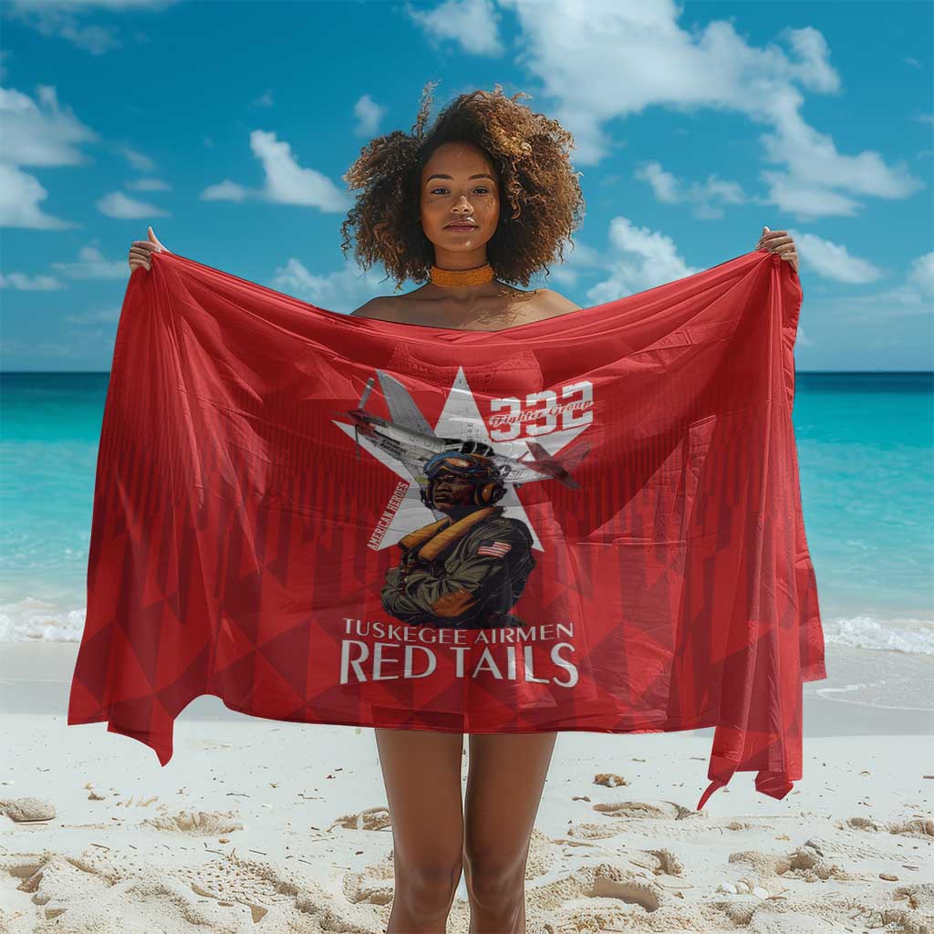 Tuskegee Airmen Red Tails Legacy Sarong African American Pilots - Red - African Pride