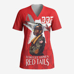 Tuskegee Airmen Red Tails Legacy Scrub Top African American Pilots - Red - African Pride