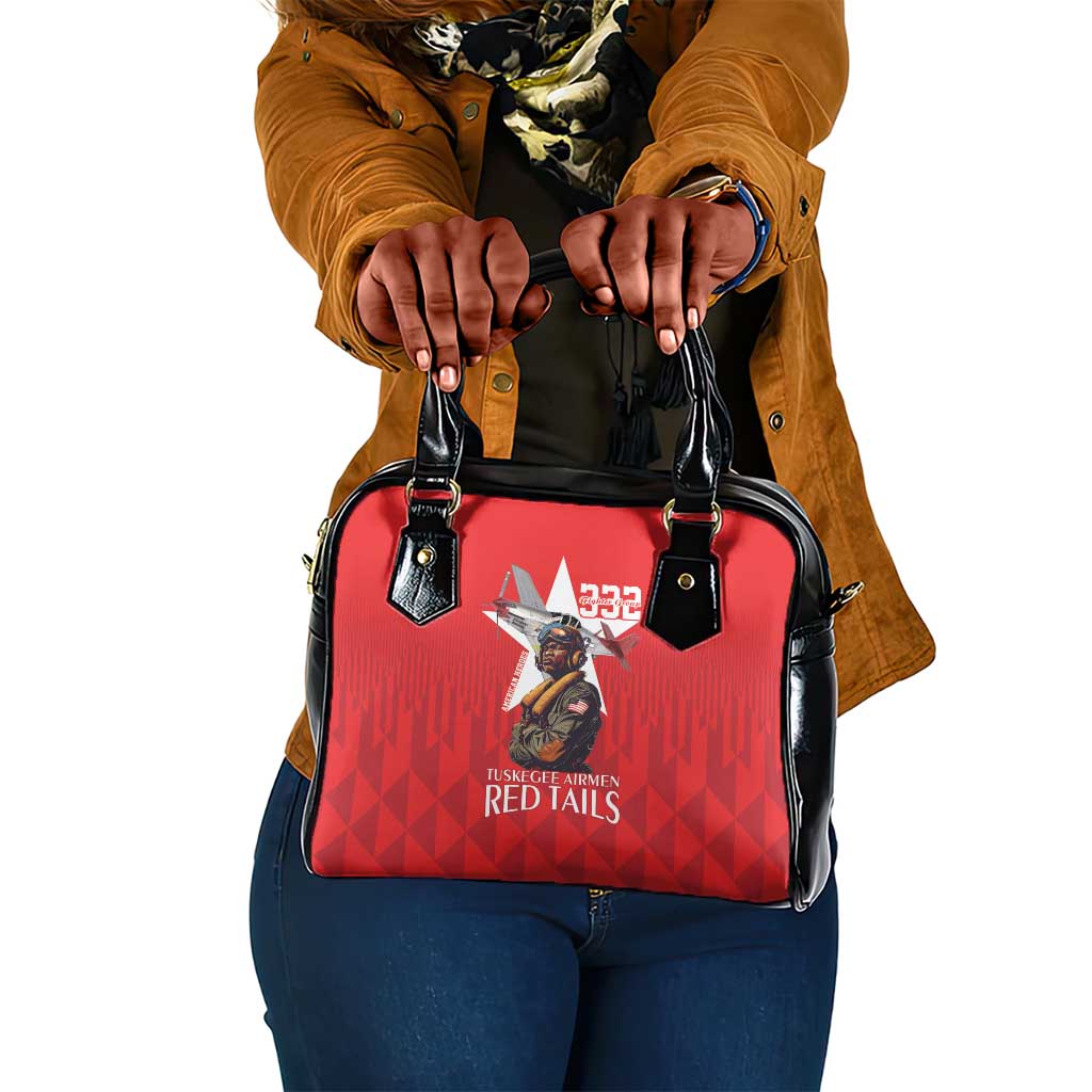 Tuskegee Airmen Red Tails Legacy Shoulder Handbag African American Pilots - Red - African Pride