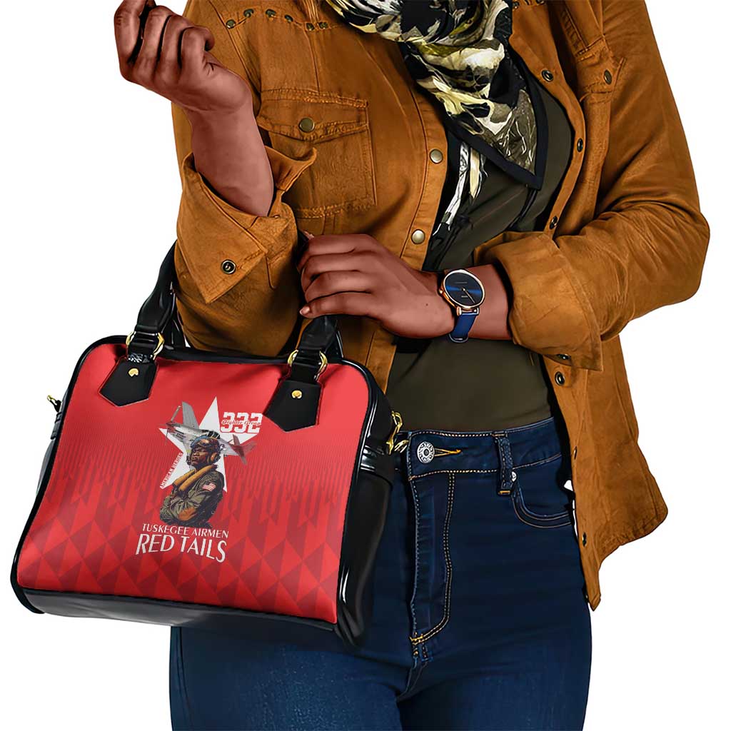 Tuskegee Airmen Red Tails Legacy Shoulder Handbag African American Pilots - Red - African Pride