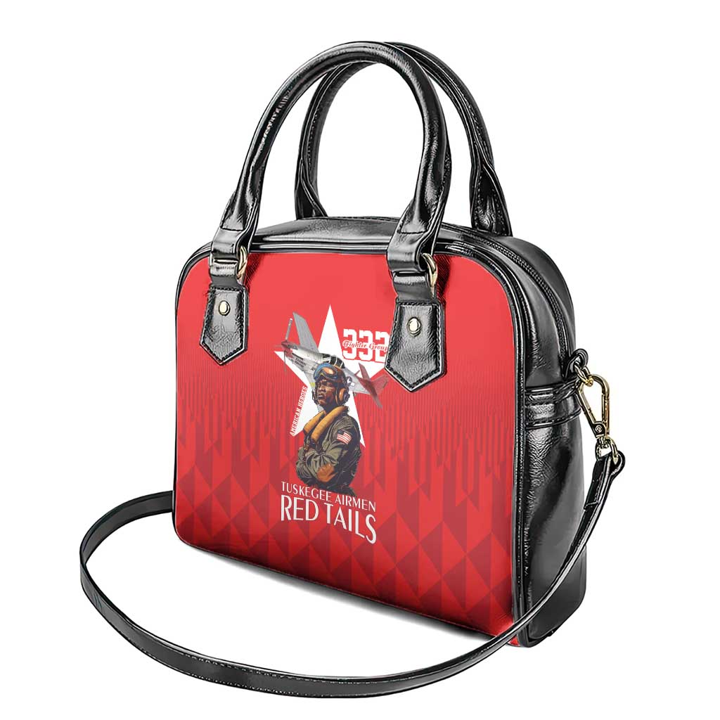 Tuskegee Airmen Red Tails Legacy Shoulder Handbag African American Pilots - Red - African Pride