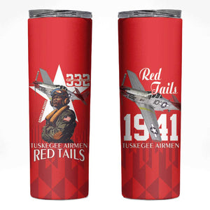 Tuskegee Airmen Red Tails Legacy Skinny Tumbler African American Pilots - Red - African Pride