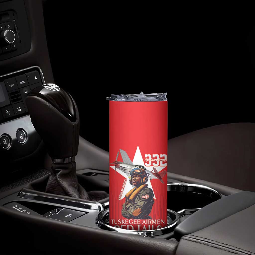 Tuskegee Airmen Red Tails Legacy Skinny Tumbler African American Pilots - Red - African Pride