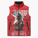 Tuskegee Airmen Red Tails Legacy Sleeveless Puffer Jacket African American Pilots - Red