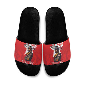 Tuskegee Airmen Red Tails Legacy Slide Sandals African American Pilots - Red