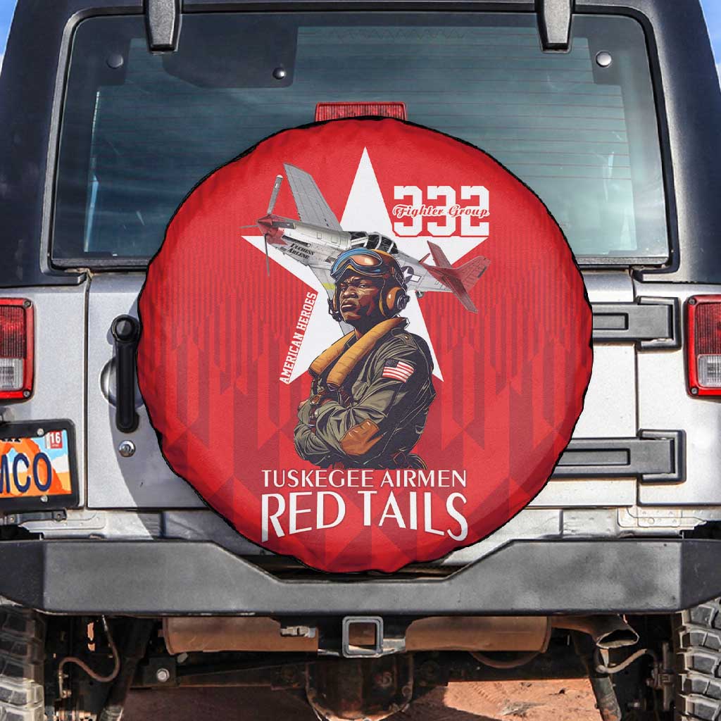Tuskegee Airmen Red Tails Legacy Spare Tire Cover African American Pilots - Red - African Pride