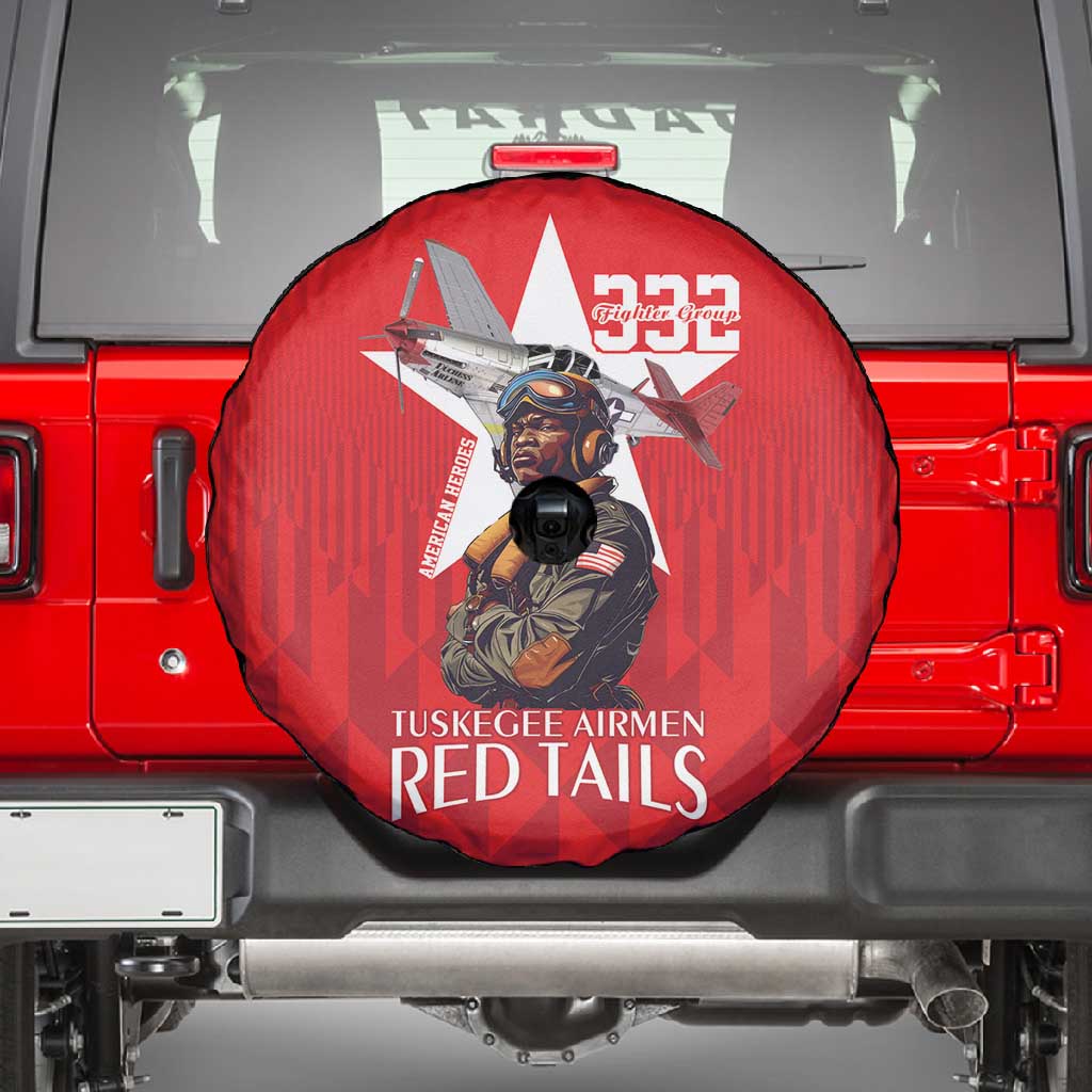 Tuskegee Airmen Red Tails Legacy Spare Tire Cover African American Pilots - Red - African Pride