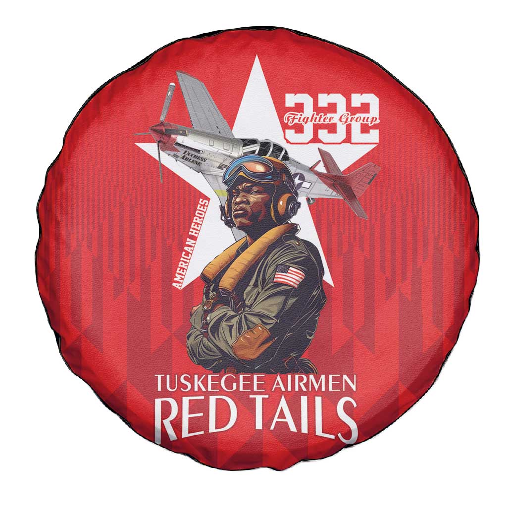 Tuskegee Airmen Red Tails Legacy Spare Tire Cover African American Pilots - Red - African Pride
