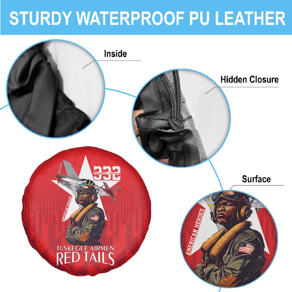 Tuskegee Airmen Red Tails Legacy Spare Tire Cover African American Pilots - Red - African Pride