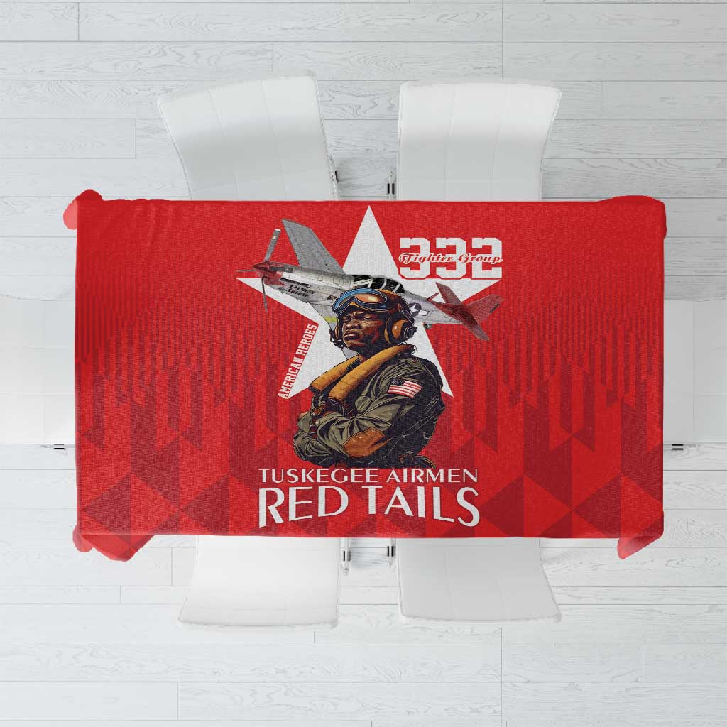 Tuskegee Airmen Red Tails Legacy Tablecloth African American Pilots - Red - African Pride